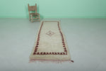 Moroccan Berber Rug Runner – 2.4 x 7.8 FT | Traditional Diamond Border Design | Handwoven Wool