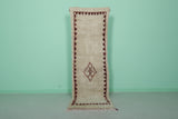 Moroccan Berber Rug Runner – 2.4 x 7.8 FT | Traditional Diamond Border Design | Handwoven Wool