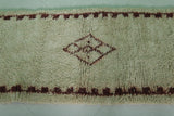 Moroccan Berber Rug Runner – 2.4 x 7.8 FT | Traditional Diamond Border Design | Handwoven Wool