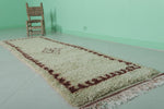 Moroccan Berber Rug Runner – 2.4 x 7.8 FT | Traditional Diamond Border Design | Handwoven Wool