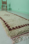 Moroccan Berber Rug Runner – 2.4 x 7.8 FT | Traditional Diamond Border Design | Handwoven Wool