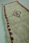 Moroccan Berber Rug Runner – 2.4 x 7.8 FT | Traditional Diamond Border Design | Handwoven Wool