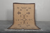 3.3 x 5.1 FT Moroccan Rug – Beige with Tribal Arrow and Symbol Motifs