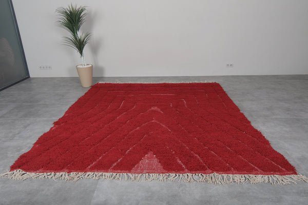 Custom red Moroccan rug with classic design