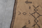 3.3 x 5.1 FT Moroccan Rug – Beige with Tribal Arrow and Symbol Motifs