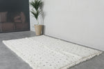 Minimalist Moroccan Rug 4.9 x 7.3 ft - Handwoven Berber Dots