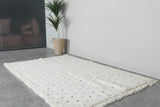 Minimalist Moroccan Rug 4.9 x 7.3 ft - Handwoven Berber Dots