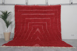 Custom Red Moroccan Rug with Classic Design