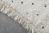 Minimalist Moroccan Rug 4.9 x 7.3 ft - Handwoven Berber Dots