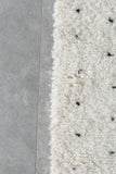 Minimalist Moroccan Rug 4.9 x 7.3 ft - Handwoven Berber Dots