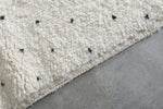 Minimalist Moroccan Rug 4.9 x 7.3 ft - Handwoven Berber Dots