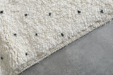 Minimalist Moroccan Rug 4.9 x 7.3 ft - Handwoven Berber Dots