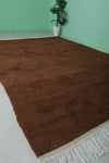 Moroccan Brown Wool Rug - 8 x 11.8 ft | Handwoven Home Elegance