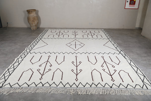 Large Moroccan rug 9.5 x 14.4 ft - Handwoven wool tribal geometric design