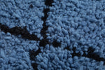 Blue Custom Moroccan Rug with Black Patterns