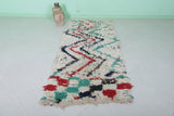 Vintage Handmade Moroccan Azilal Runner Rug – 3 x 7 FT, Vibrant Zigzag Design