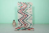 Vintage Handmade Moroccan Azilal Runner Rug – 3 x 7 FT, Vibrant Zigzag Design