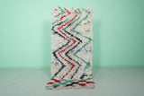 Vintage Handmade Moroccan Azilal Runner Rug – 3 x 7 FT, Vibrant Zigzag Design