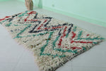 Vintage Handmade Moroccan Azilal Runner Rug – 3 x 7 FT, Vibrant Zigzag Design