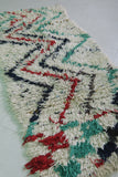Vintage Handmade Moroccan Azilal Runner Rug – 3 x 7 FT, Vibrant Zigzag Design