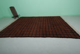 8.2 x 10.5 FT Moroccan Wool Rug - Dark Brown & Black Checkered Design