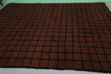 8.2 x 10.5 FT Moroccan Wool Rug - Dark Brown & Black Checkered Design