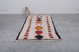 Colorful Moroccan Azilal Carpet - 3.9 FT X 8.9 FT | Handmade Vintage Berber Rug