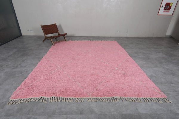 Custom size pink Moroccan rug – Handmade diamond design