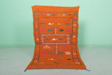 Moroccan Orange Kilim 3 FT X 4.8 FT