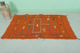 Moroccan Orange Kilim 3 FT X 4.8 FT