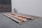 Colorful Moroccan Azilal Carpet - 3.9 FT X 8.9 FT | Handmade Vintage Berber Rug