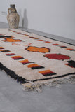 Colorful Moroccan Azilal Carpet - 3.9 FT X 8.9 FT | Handmade Vintage Berber Rug