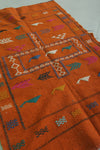 Moroccan Orange Kilim 3 FT X 4.8 FT