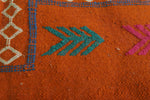 Moroccan Orange Kilim 3 FT X 4.8 FT