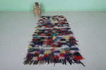 Colorful Boucherouite Moroccan Rug - 2.6 FT X 5.3 FT | Handmade Berber Decor