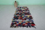Colorful Boucherouite Moroccan Rug - 2.6 FT X 5.3 FT | Handmade Berber Decor
