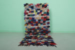 Colorful Boucherouite Moroccan Rug - 2.6 FT X 5.3 FT | Handmade Berber Decor