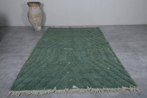 Green wool Custom size patterned Moroccan Rug
