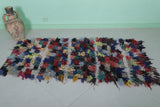 Colorful Boucherouite Moroccan Rug - 2.6 FT X 5.3 FT | Handmade Berber Decor