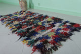Colorful Boucherouite Moroccan Rug - 2.6 FT X 5.3 FT | Handmade Berber Decor