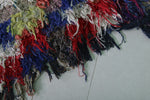 Colorful Boucherouite Moroccan Rug - 2.6 FT X 5.3 FT | Handmade Berber Decor