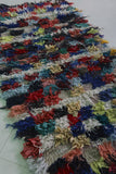 Colorful Boucherouite Moroccan Rug - 2.6 FT X 5.3 FT | Handmade Berber Decor