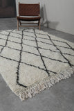 Moroccan Berber Runner Rug – 4.8 x 7.3 ft | Handmade Geometric Beni Ourain Carpet