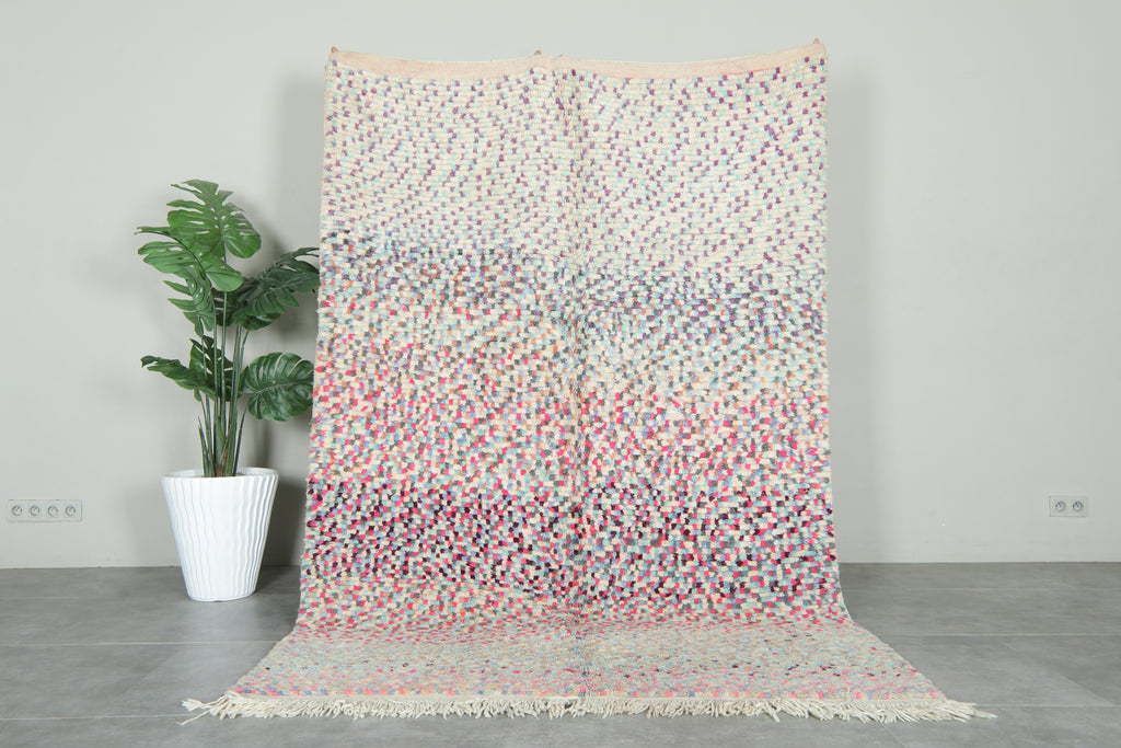 Multicolor Moroccan boucherouite rug - 5.7 ft x 8.5 ft - Handwoven wool rug