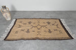 Vintage Moroccan kilim Rug 3.2 x 4.9 ft - Handwoven Tribal Symbols