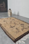 Vintage Moroccan kilim Rug 3.2 x 4.9 ft - Handwoven Tribal Symbols