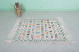 Colorful moroccan handwoven kilim 3.3 FT X 4.6 FT