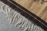 Vintage Moroccan kilim Rug 3.2 x 4.9 ft - Handwoven Tribal Symbols