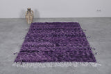 4.6 x 6.1 ft Moroccan Beni Ourain Rug – Luxurious Purple Wool Rug