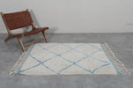 Morococan azul y beige Beni Ourain Rug 3.6 pies x 5 pies